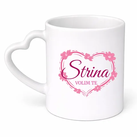 Strina volim te! - Šolja srce – proizvod sa printom