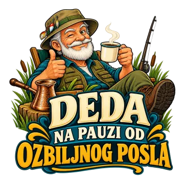 Deda na pauzi od ozbiljnog posla na proizvodu