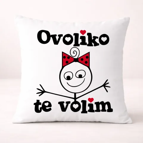 Ovoliko te volim - Ona - Jastuk – proizvod sa printom