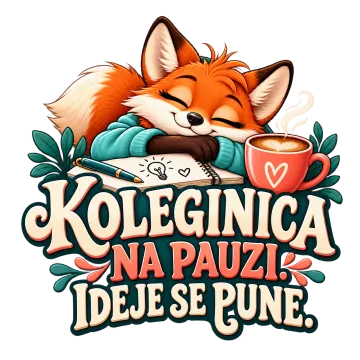 Koleginica na pauzi. Ideje se pune. na proizvodu