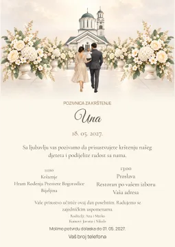 Pozivnica za krštenje · Svilena elegancija na izdeleku