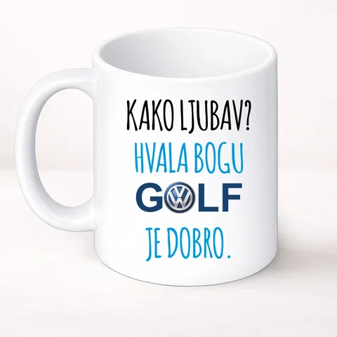 Kako ljubav? Hvala bogu GOLF je dobro #2 - Šolja Classic – izdelek sa printom