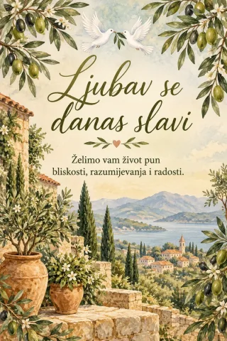 Čestitka · Ljubav se danas slavi - Rustično