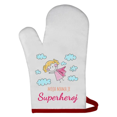 Moja mama je superheroj - Rukavica za rernu – izdelek sa printom