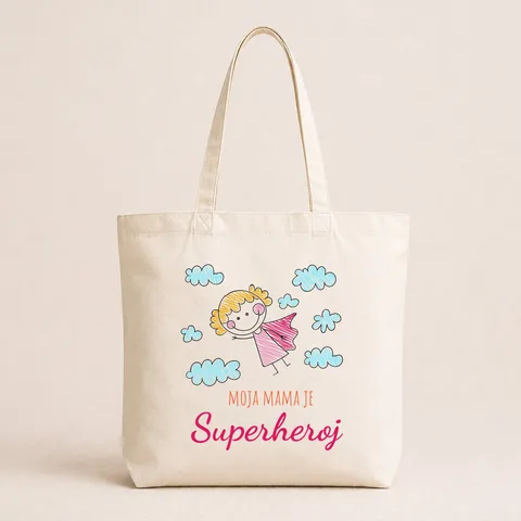 Moja mama je superheroj - Pamučni ceger – izdelek sa printom