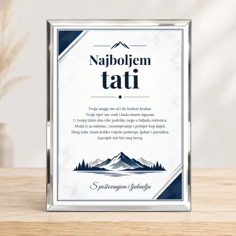 Najboljem tati · Foto staklo – uspravno