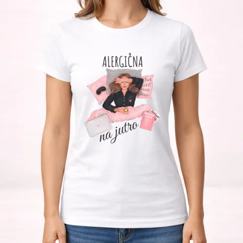 Alergična na jutro - Majica - Ženska – proizvod sa printom