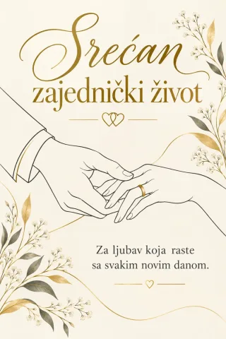 Čestitka · Srećan zajednički život - Minimalizam
