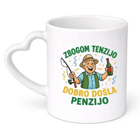 Zbogom tenzijo dobro došla penzijo 3 - Šolja srce – izdelek sa printom