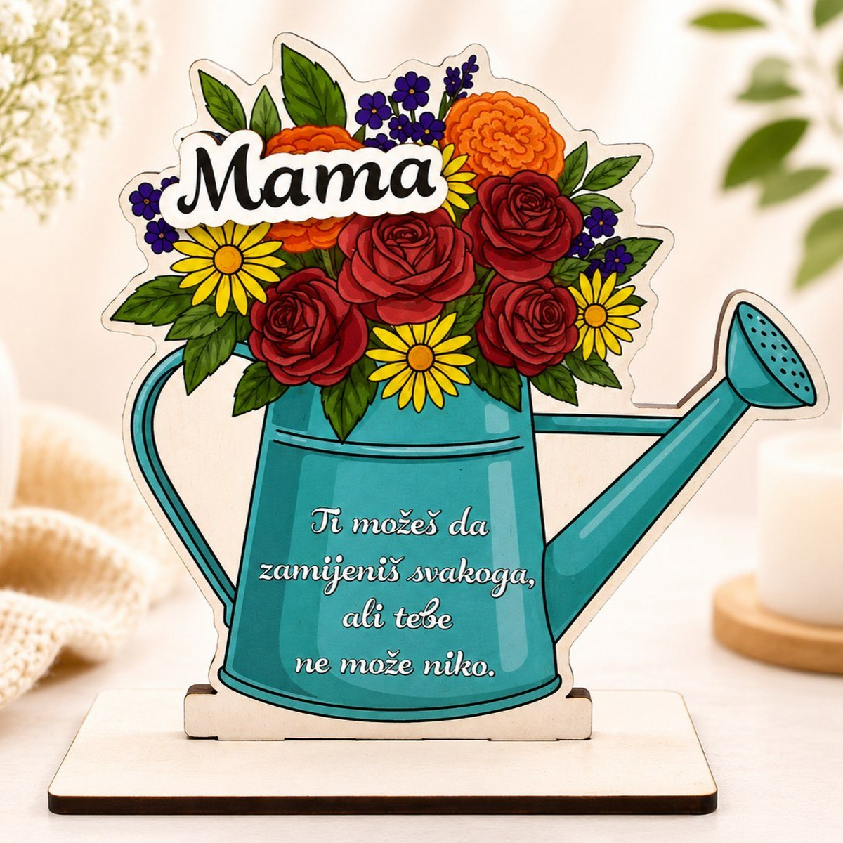Drveni ukrasni stalak – Mama – prikaz izdelka