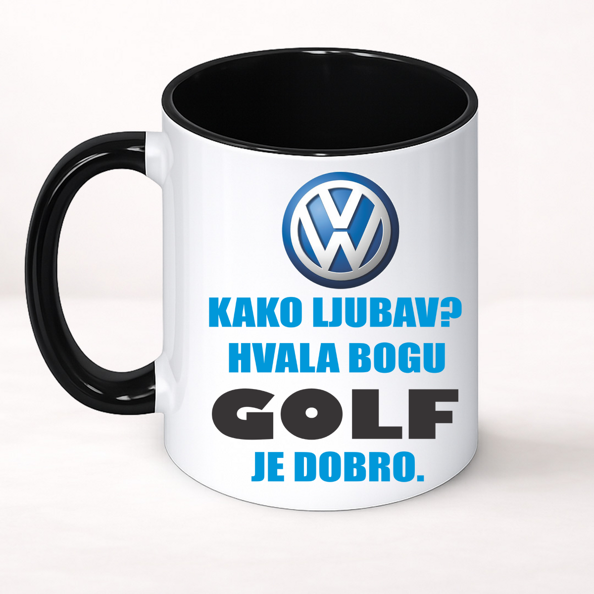 Kako ljubav? Hvala bogu GOLF je dobro - Šolja Classic – prikaz izdelka