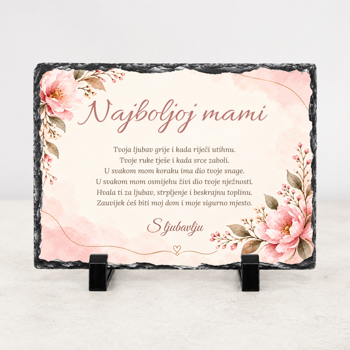 Najboljoj mami · Foto kamen – vodoravno – prikaz proizvoda