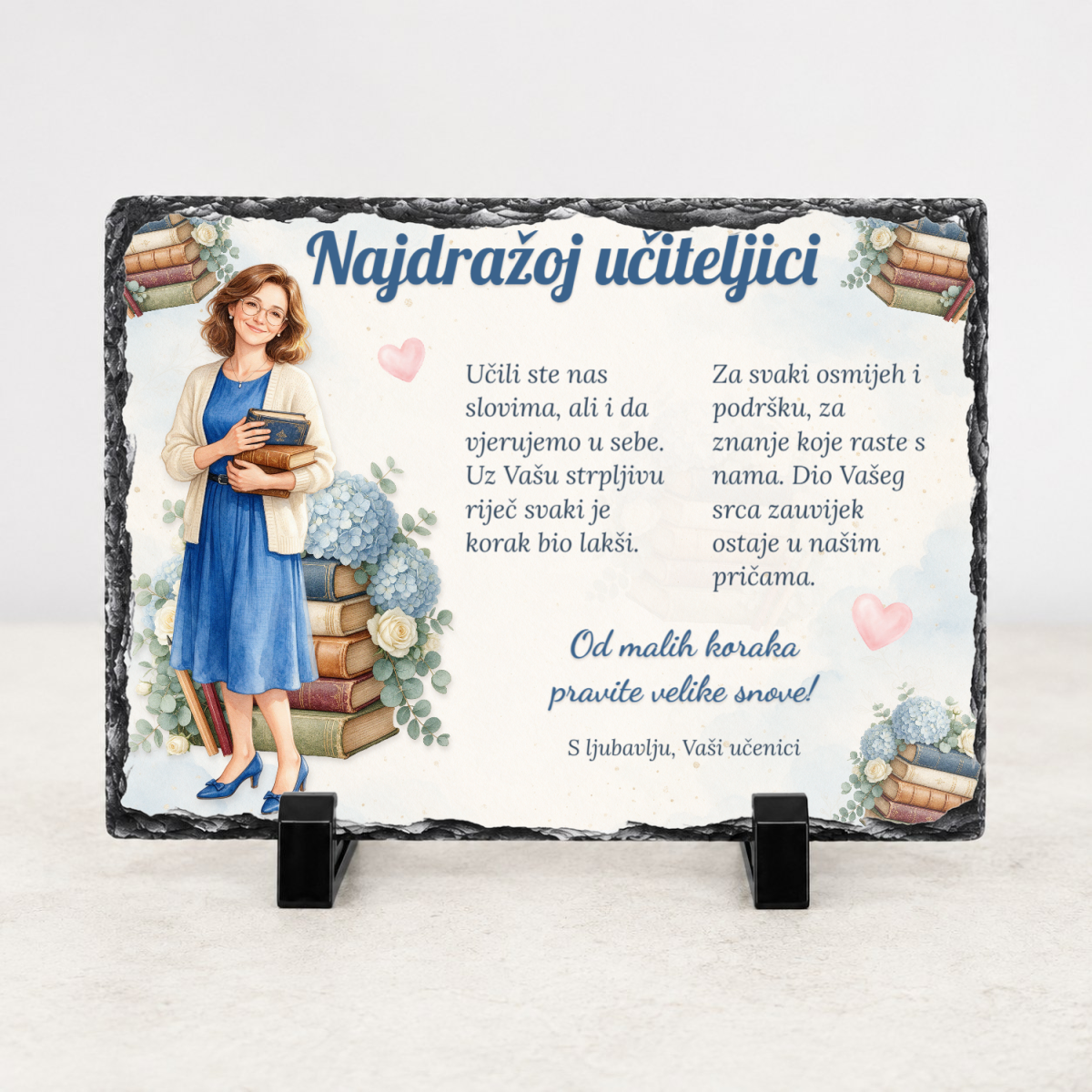Najdražoj učiteljici · Veliki snovi · Foto kamen – vodoravno – prikaz proizvoda