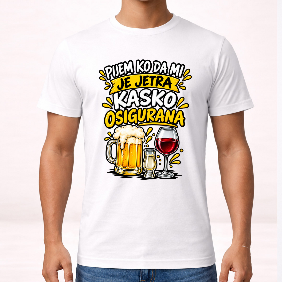 Pijem ko da mi je jetra kasko osigurana 1 - Majica – prikaz proizvoda