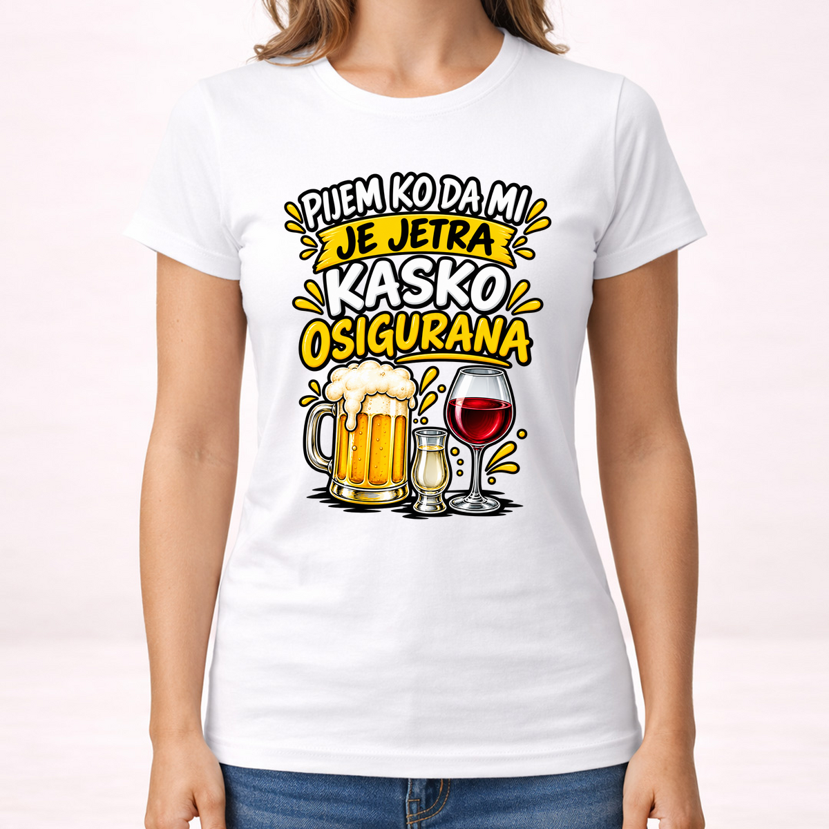 Pijem ko da mi je jetra kasko osigurana 1 - Majica - Ženska – prikaz proizvoda