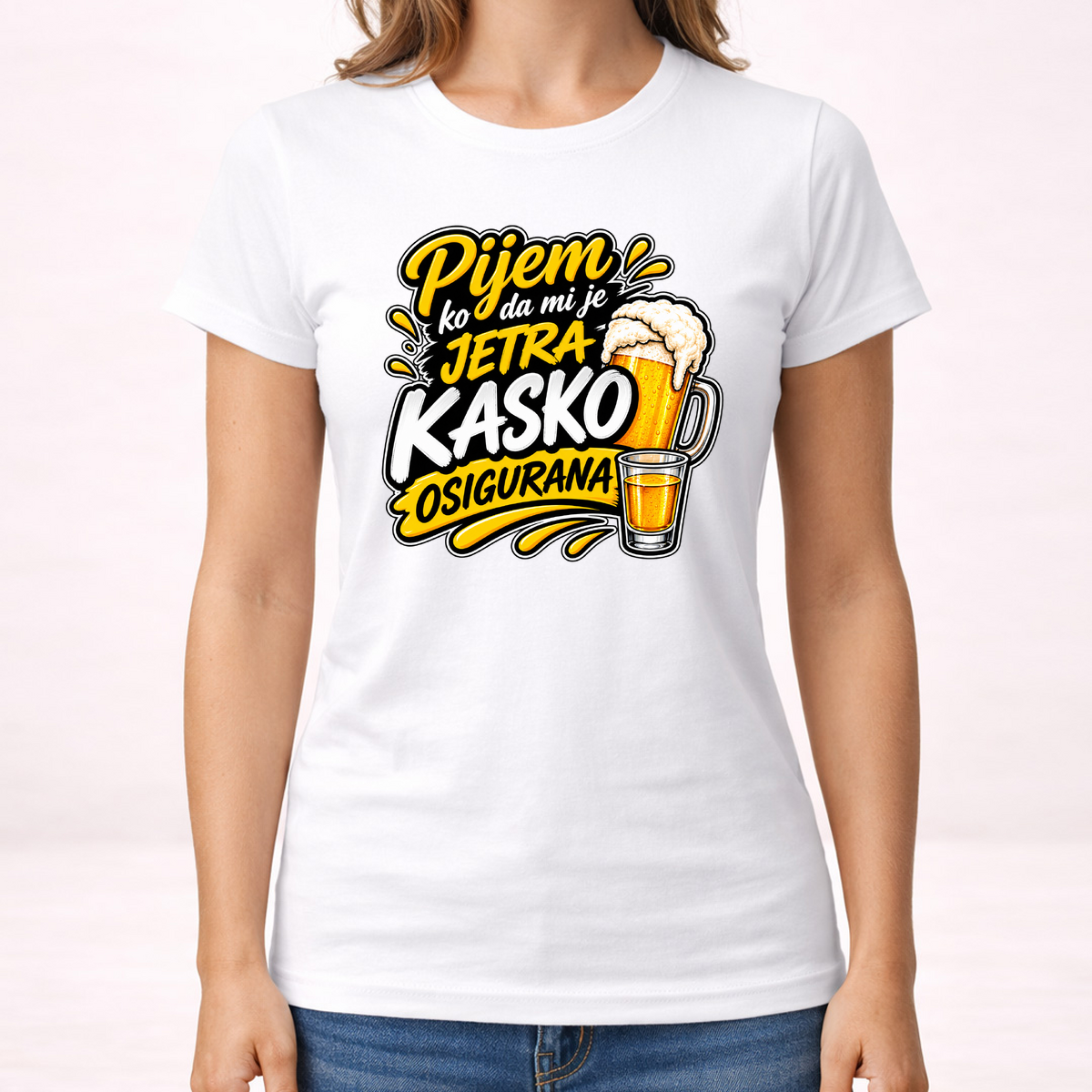 Pijem ko da mi je jetra kasko osigurana 3 - Majica - Ženska – prikaz proizvoda