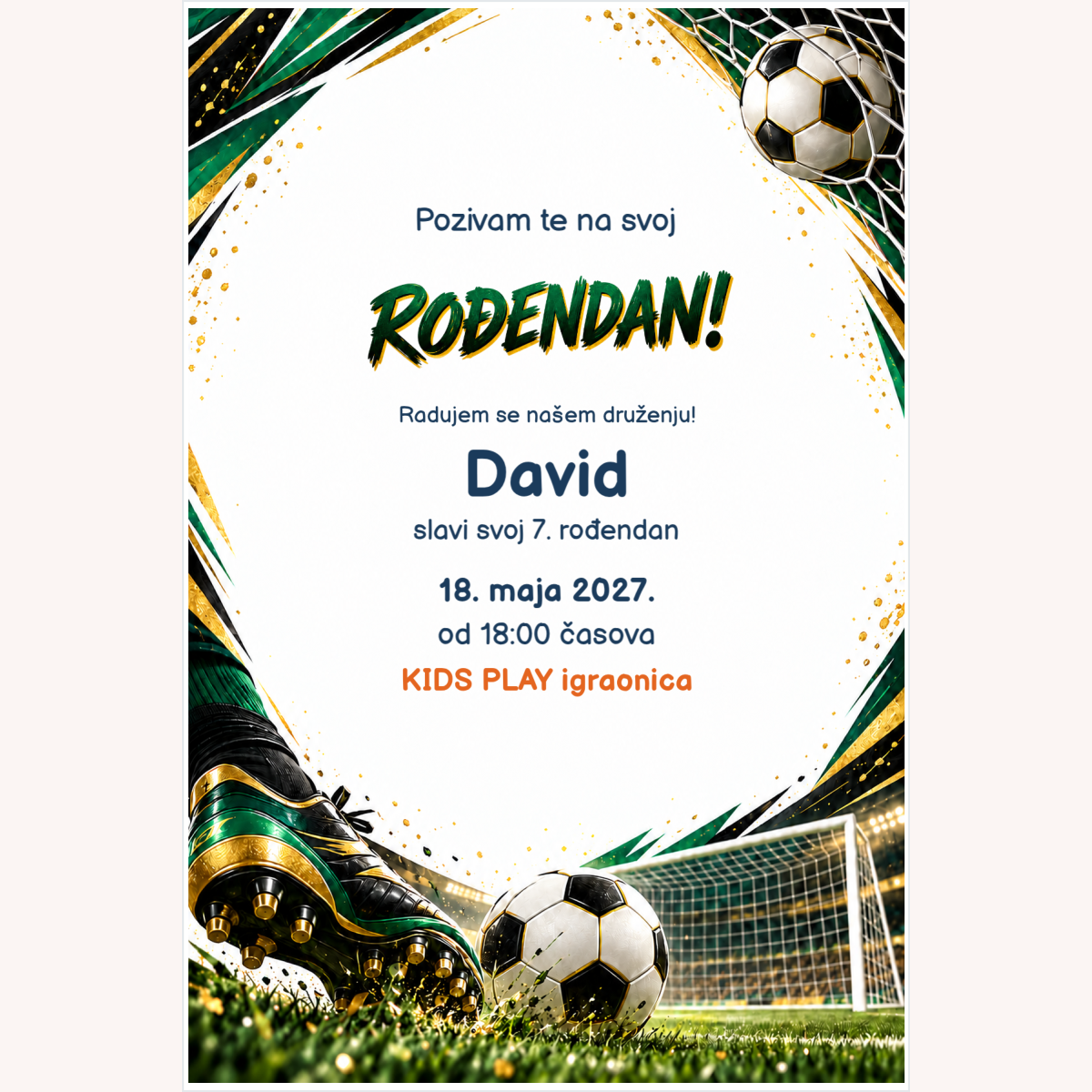 Pozivnica · Gol za rođendan – prikaz proizvoda