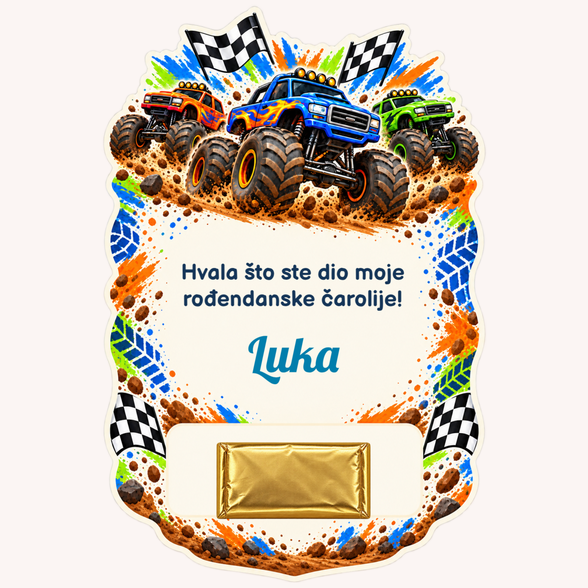 Zahvalnica · Monster truck proslava – prikaz proizvoda