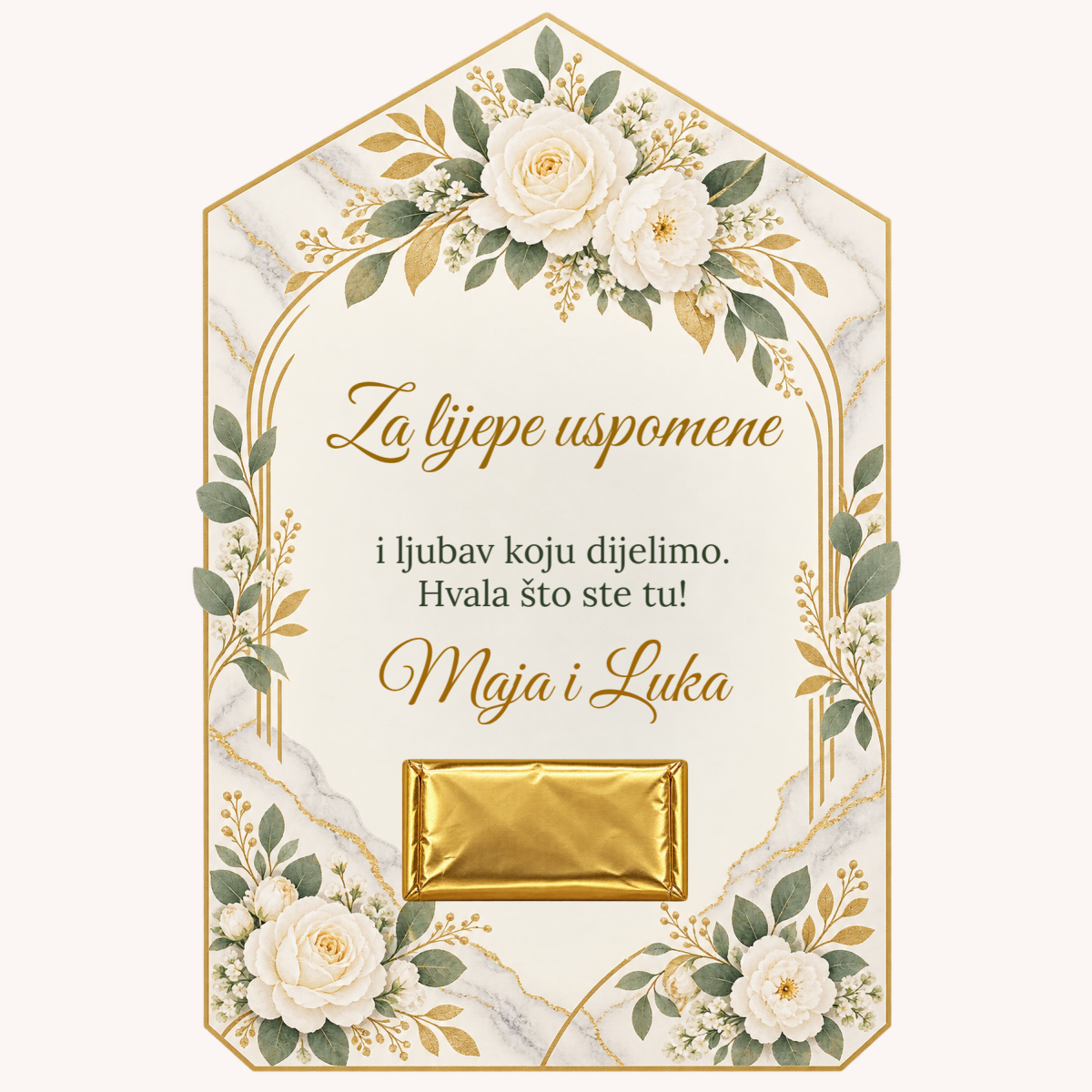 Zahvalnica · Bijeli mramor – prikaz proizvoda