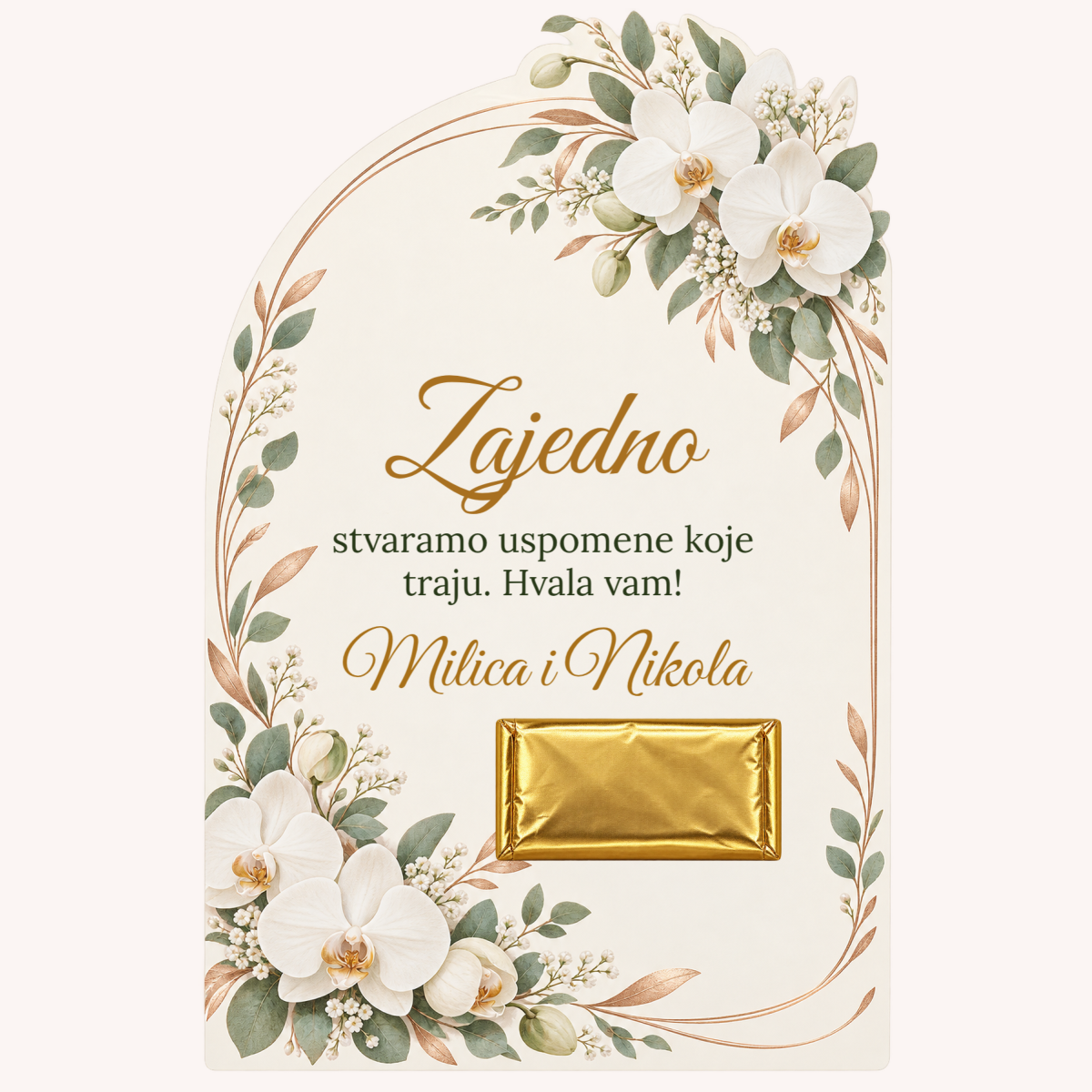 Zahvalnica · Orhideja elegancija – prikaz proizvoda
