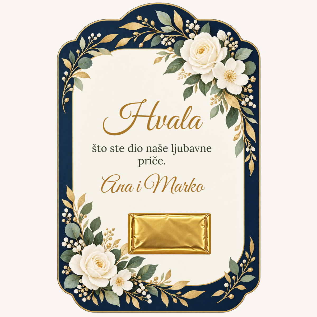 Zahvalnica · Ponoćno plava elegancija – prikaz proizvoda