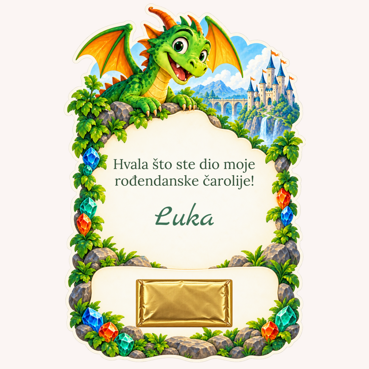Zahvalnica · Zmajeva pustolovina – prikaz proizvoda